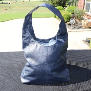 Borse in Pelle Italian Leather Navy Satchel (Like New)